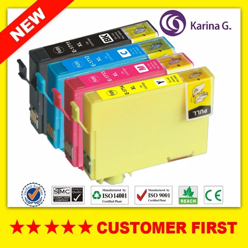 4X campatible картридж для Epson T1711 17XL для дома XP-313 XP-303 XP-306 поставки принтера