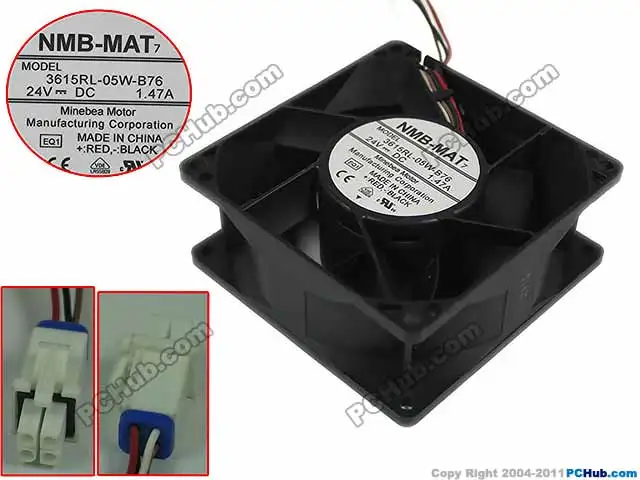 NMB-MAT 3615RL-05W-B76 EQ1 DC 24V 1.47A 90x90x38mm 4-wire Server Square Fan NMB-MAT 3615RL-05W-B76 EQ1 DC 24V 1.47A 90x90x38mm 4-wire Server Square Fan