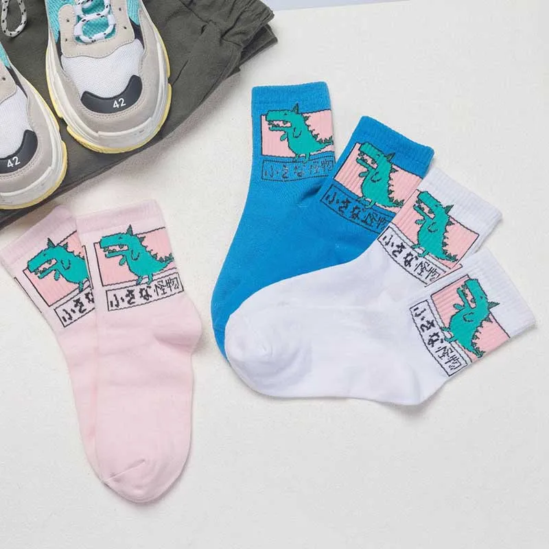 Kawaii Harajuku/унисекс Забавные Женские носочки с героями мультфильмов Дышащие Chaussettes