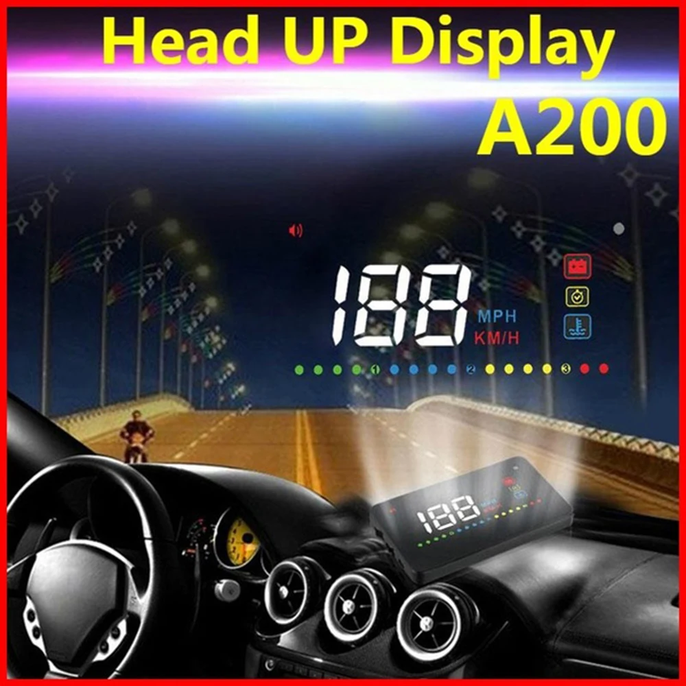 

New Arrival 3.5Inch HUD Projector Head Up Display Speed Warning Fuel OBD II Speedometer KM/H Display System Car-styling