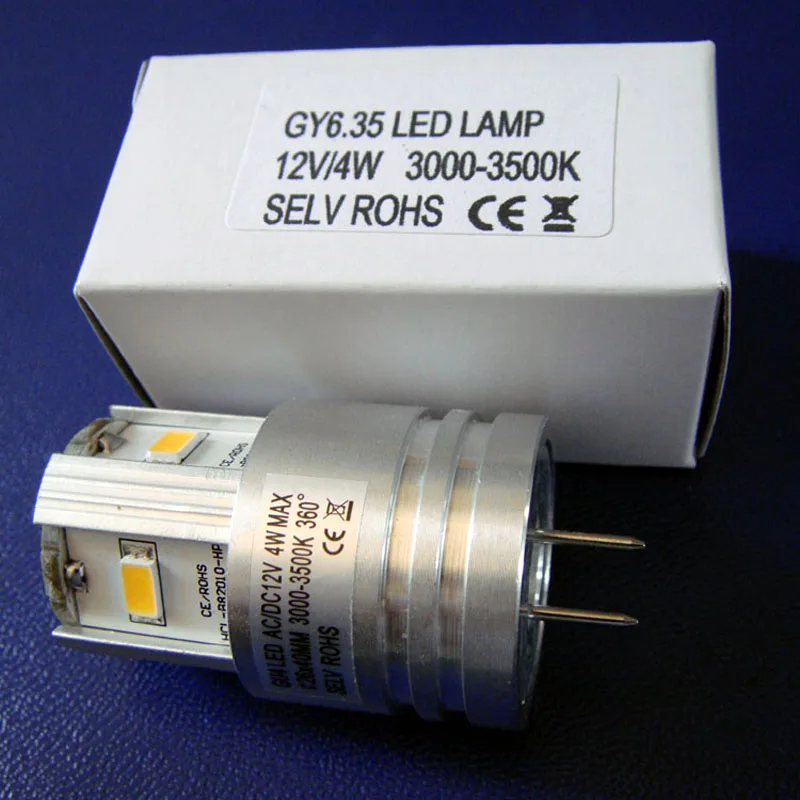 Высокое качество LED GY6.35, 12 В 4 Вт Высокая мощность 5630 SMD G6.35 светодиодные фонари, gu6.35 светодиодные лампы 4 Вт 12 В GY6 LED Бесплатная доставка 8