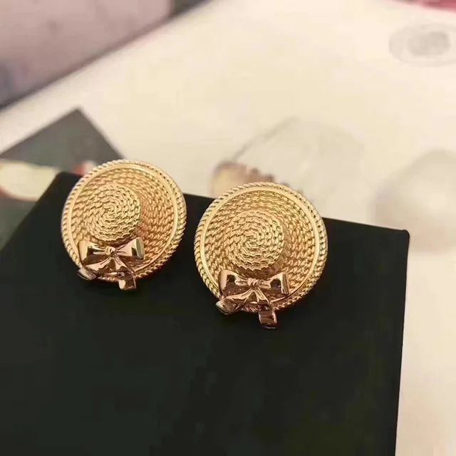 2017 Fashion Stud Earring Copper Silver Needle Famous Luxury Name 2017 Fashion Stud Earring Copper Silver Needle Famous Luxury Name Brand Cc Jewelry Hat For