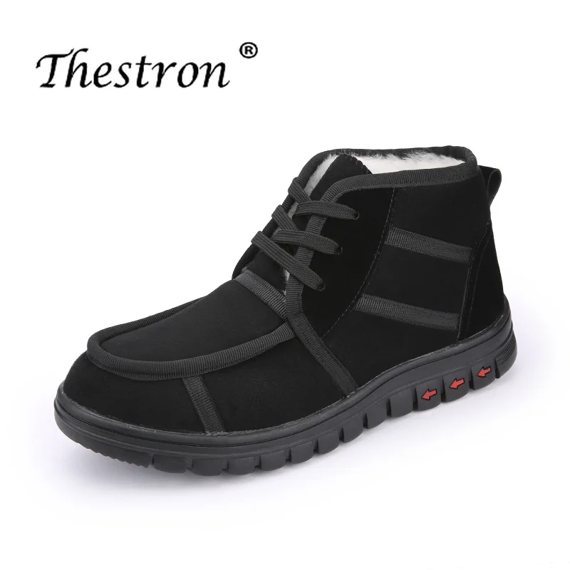 

Winter Warm Walking Men Footwear Black Brown Casual Adult Shoes Inside Fur Slip On Casual Sneakers Rubber Sole Men Big Size Shoe