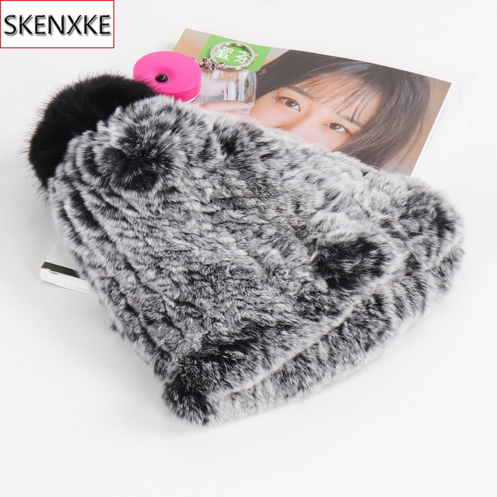 

2019 New Kids 100% Natural Rex Rabbit Fur Hats Winter Children Warm Soft Real Fur Cap Knitted Good Elastic Child Genuine Fur Hat
