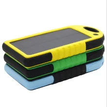 Водонепроницаемый солнечный банк силы 5000 mAh портативное зарядное устройство путешествия энтернал батарея чехол банк силы для батареи сотового телефона