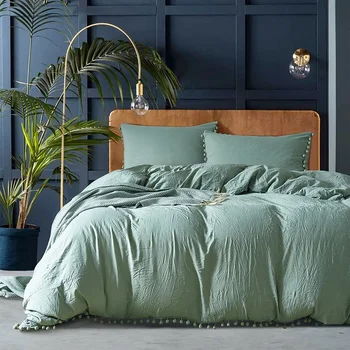 

Green Bedding Sets with Bubbles Ball Microfiber Fabric Twin Double Queen King Duvet Cover Pillowcase Comfortable Home Textile