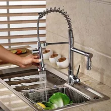 Кухонный кран из хромированной латуни кран двойной опрыскиватель сосуд Раковина Смеситель горячей и холодной воды