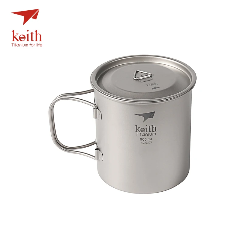 Кружки для воды Keith с складными ручками из титана походов 220 900 мл|Столовые приборы