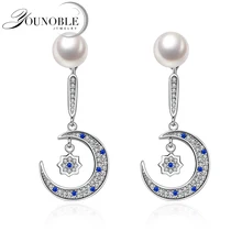 YouNoble модные серьги в виде звезды с жемчугом для женщин ювелирные изделия серебрный пресноводный жемчуг серебряные серьги Свадебные украшения