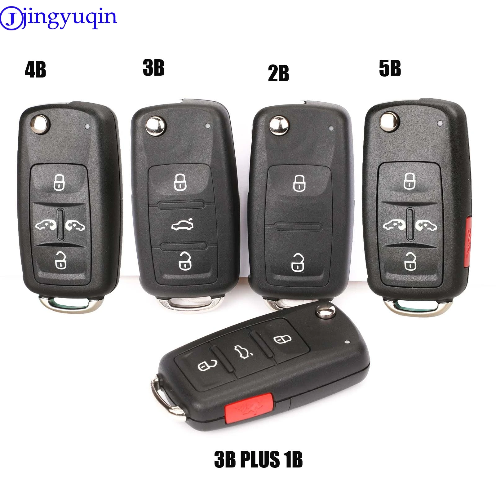 Jingyuqin 2/3/4/5 пуговицы ключи чехол в виде ракушки для VW/VOLKSWAGEN Caddy Eos Golf Jetta Beetle Polo до Tiguan Touran складной Fild
