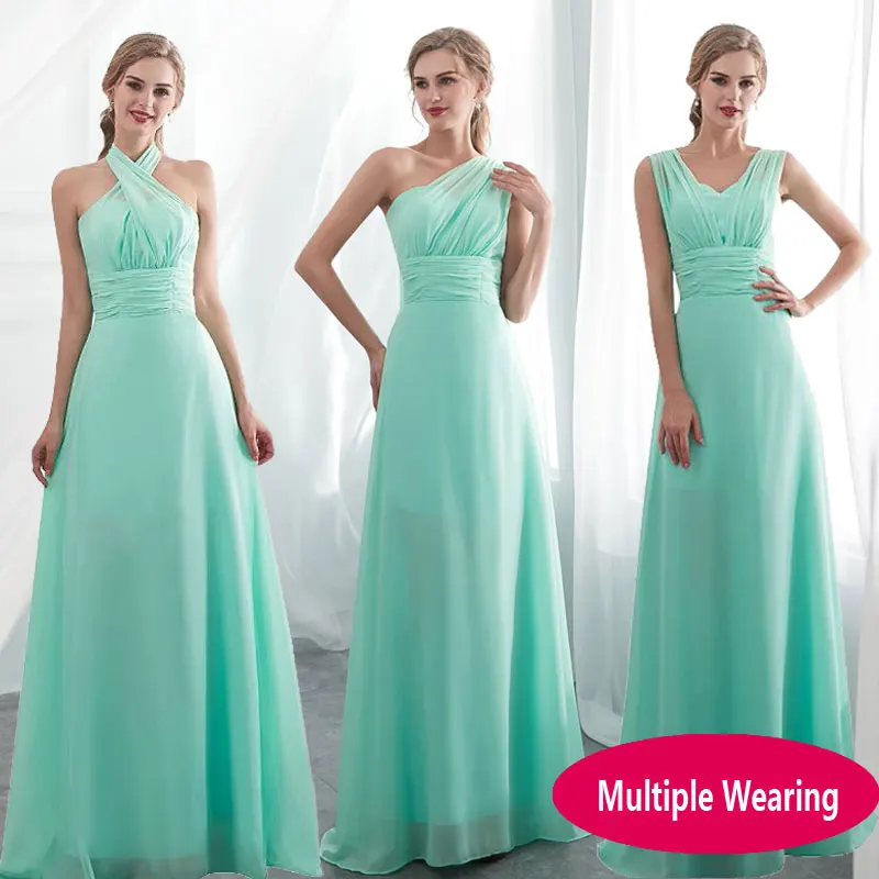 2021 Candy Color Elegent Long Chiffon A-Line Bridesmaid Dresses Vestido da dama de honra wedding party dress Plus size customize