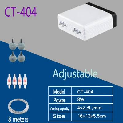 Sunsun Регулируемый аквариум компрессор воздушного насоса Рыба для декораций аквариум Воздушный компрессор аэратор для аквариума аквариум воздушный насос - Цвет: CT404 with a set