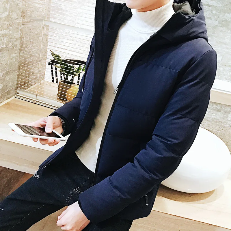  2019 Brand Casual Men Jackets Winter Warm Men's Solid color Cotton Blend Mens Jacket Coats Casual Z