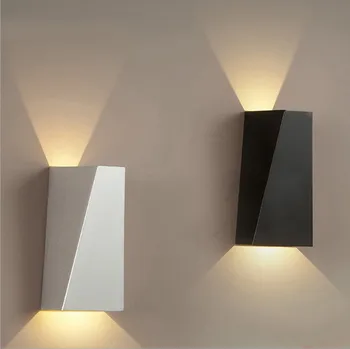 

Black / White Acryl wall lamps creative simple living room bedroom bedside lighting stairway aisle up and down light