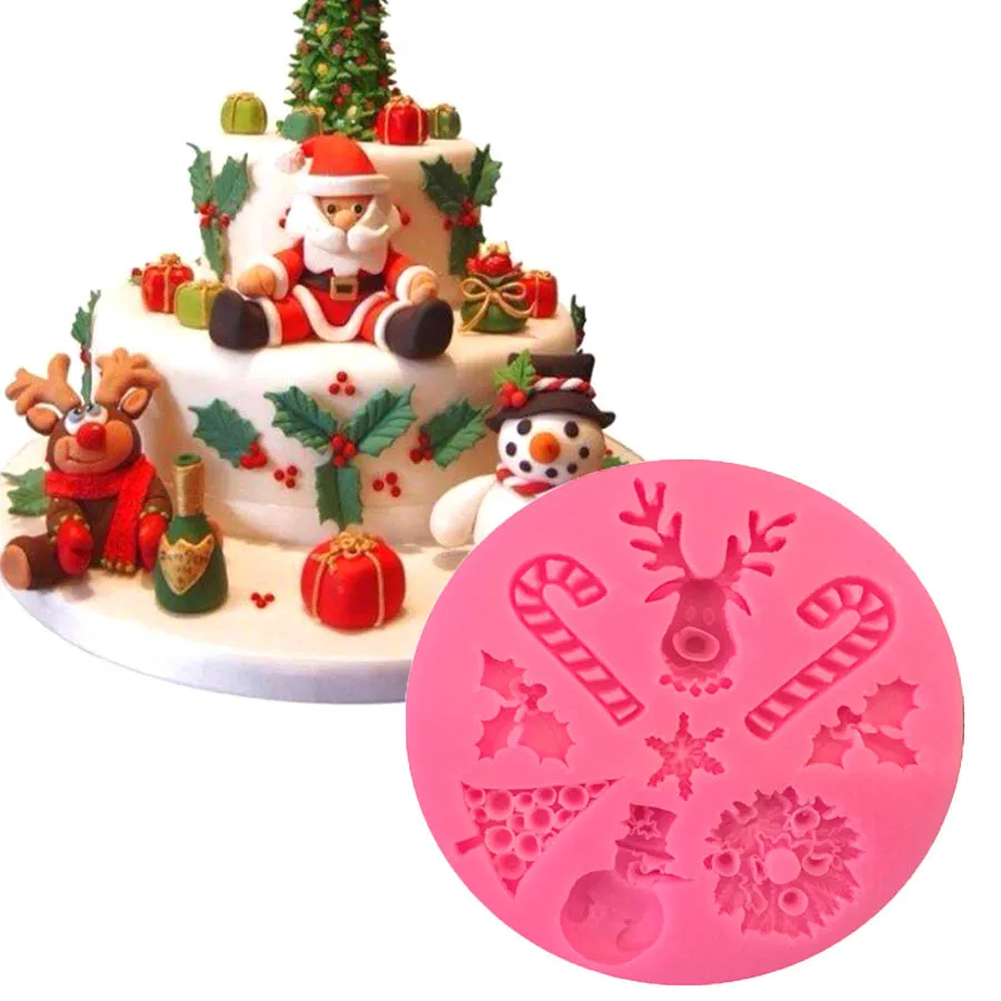 

1PCS Christmas Shape Silicone Cake Molds, Bakeware Decorating,DIY Soap Molds M158