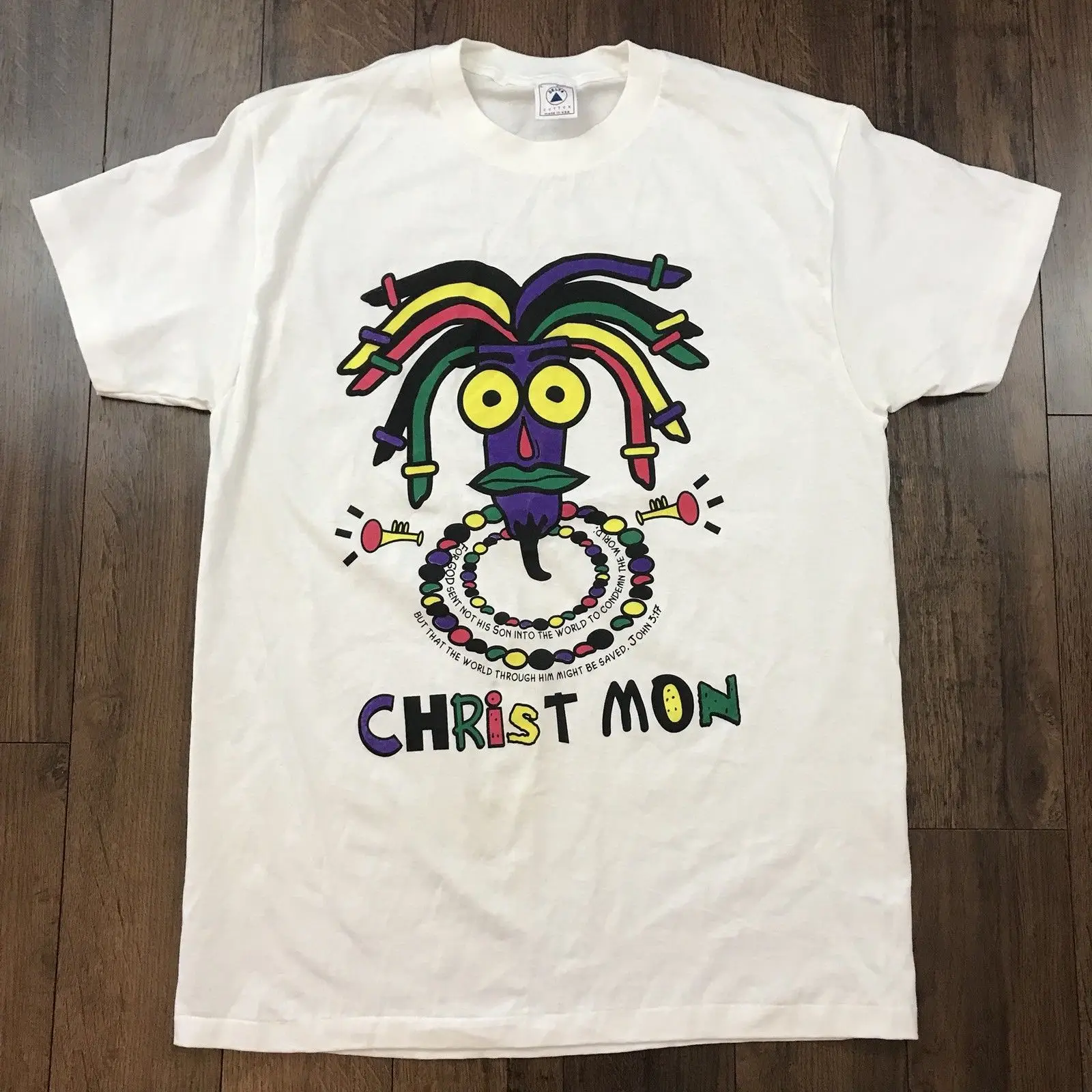 Винтажная религиозная рубашка Sz L с изображением Иисуса Христа Мона священной