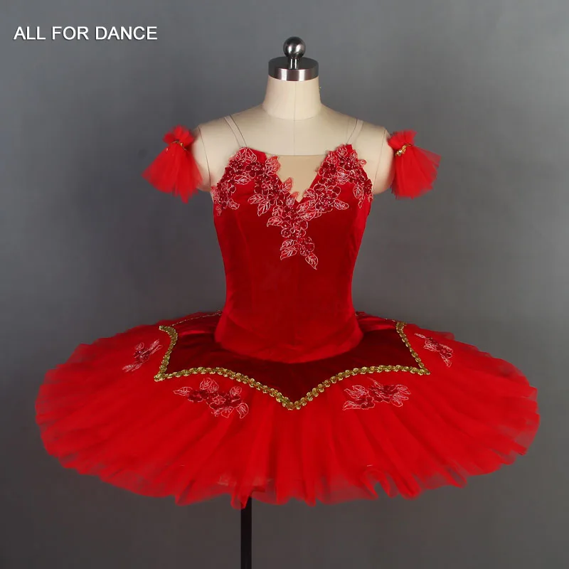 

Red Velvet Top Bodice Pre-professional Ballet Tutu Girl & Stage Performance Ballet Tutu Ballerina Dance Costume Tutu