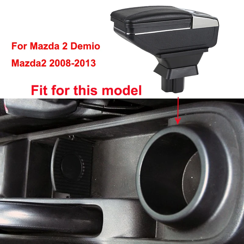 Автомобильный подлокотник для Mazda 2 Demio Mazda2 2008 2013 из искусственной кожи