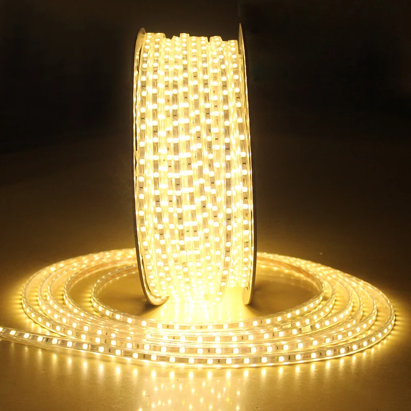 cheap LAIMAIK LED Strip Light 5050 Waterproof IP67 AC 220V LED Light Strip 60leds m 5050SMD LED Strip Light With Power Plug LED Lights
