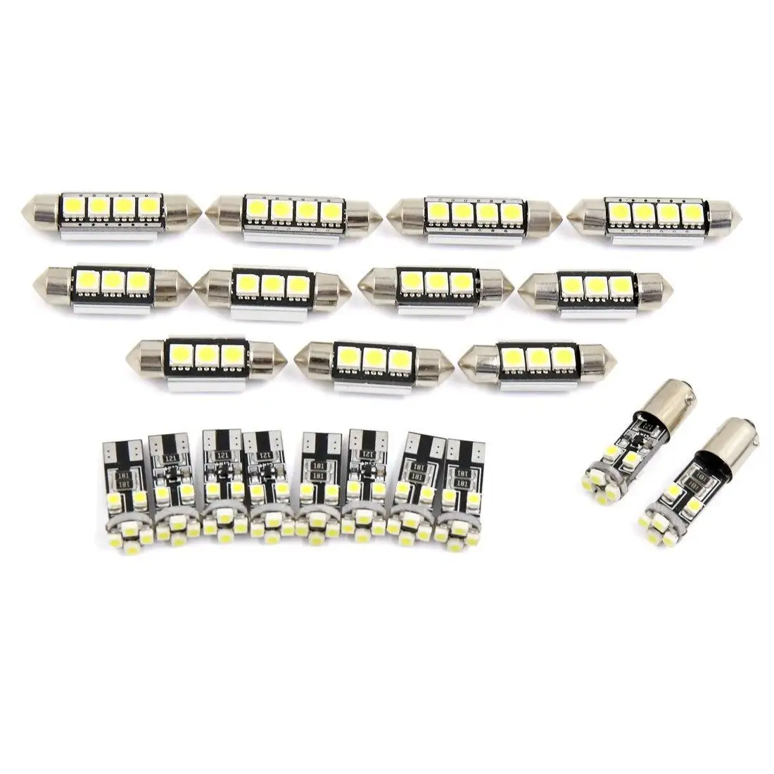 BEESCLOVER 4pcs Warm White Canbus C5W 31mm 36mm 39mm 41mm 3 4-5730-SMD LED Festoon Bulbs Car Interior Map Dome License Plate Light Bulbs