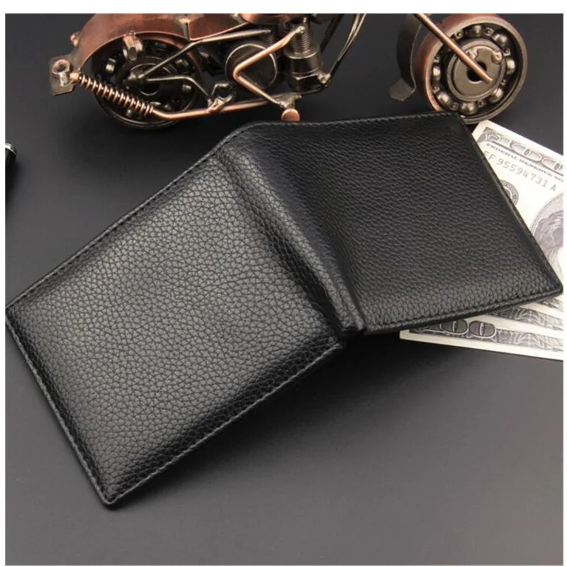 

New 2019 Luxury PU Leather Wallet Fashion Short Bifold Men Wallets Casual Soild Men Wallets With Coin Pocket Purses Male Wallets