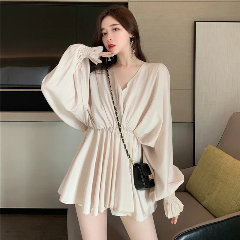 

moda camisas brand autumn spring Women Blouses ladies plus size Tops long sleeve Shirts v-neck blusa vetement femme black