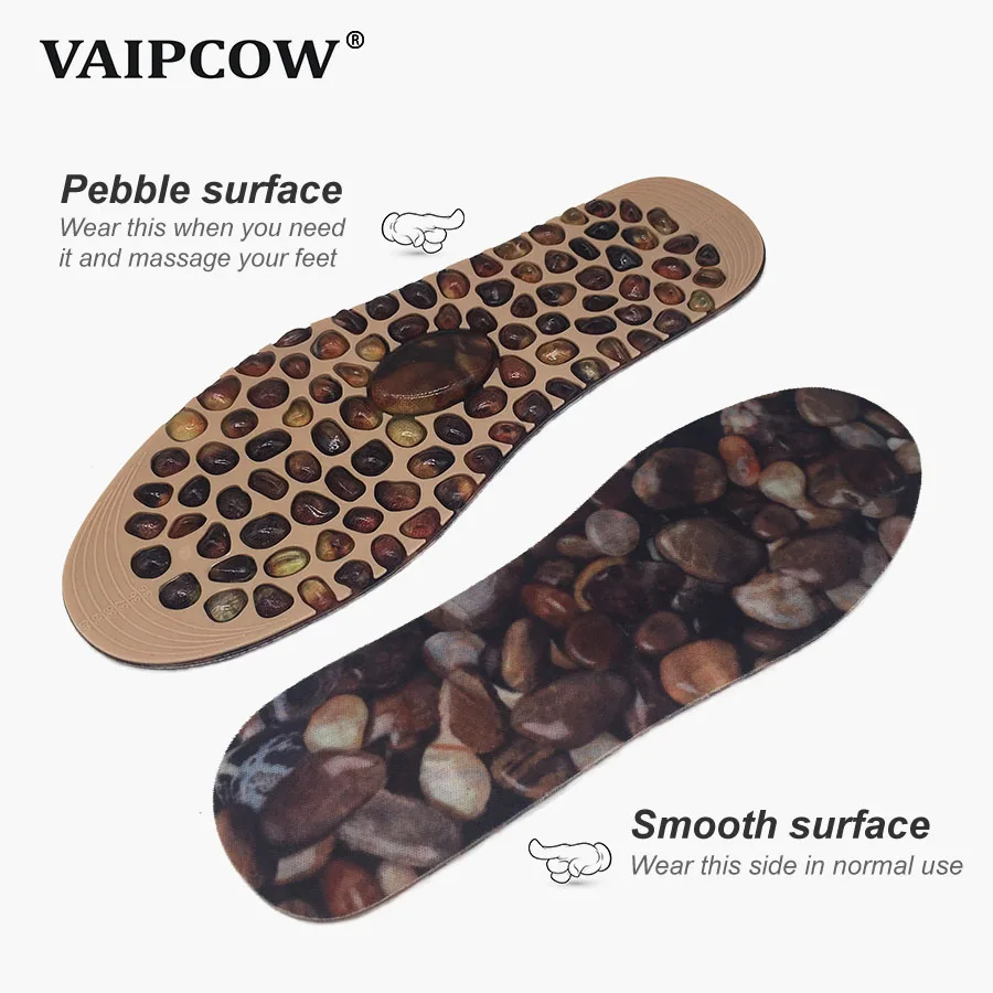 VAIPCOW Unisex Foot Massage Insole Soft Rubber Cobblestone Therapy Acupressure Pad For Shoes Heated Feet Massager Insoles