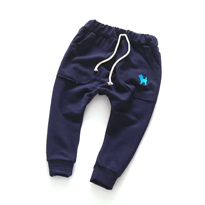 Хлопковые брюки для мальчиков; детские брюки; коллекция года; брендовая осенне-зимняя одежда для малышей; свитер для мальчиков; штаны с принтом; детские леггинсы для мальчиков - Цвет: Dark Blue