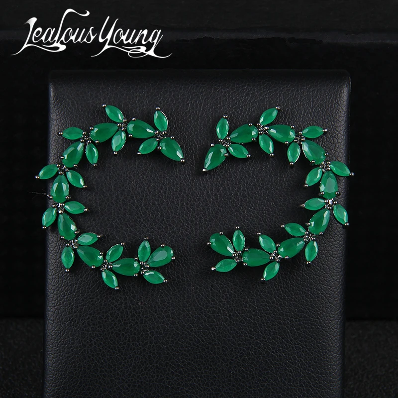 Новая мода зеленый кристалл круглый Серьги-гвоздики с AAA кубического циркония желтый Цвет серьги Модные украшения Brincos ae387