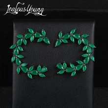 Новая мода зеленый кристалл круглый Серьги-гвоздики с AAA кубического циркония желтый Цвет серьги Модные украшения Brincos ae387