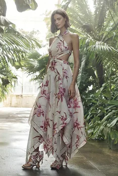 

Fashion Hot Sale Halter Backless Hollow Out Spaghetti Strap Dress Holiday Sexy Women celebrity body con Party Dresses wholesale