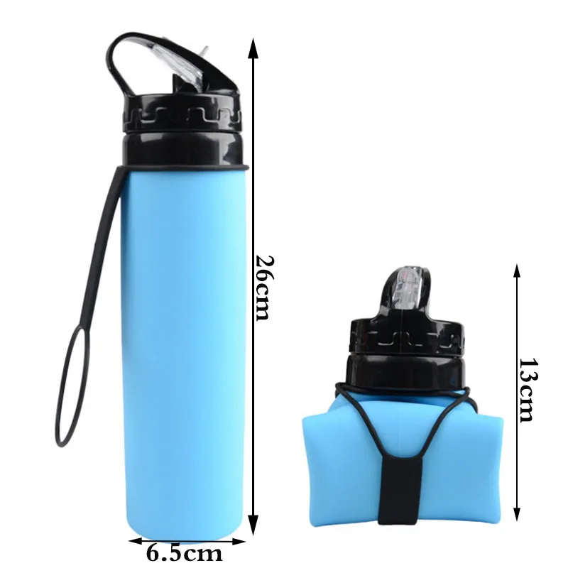 Складная бутылка для воды портативный BPA Free герметичный легкий силиконовый