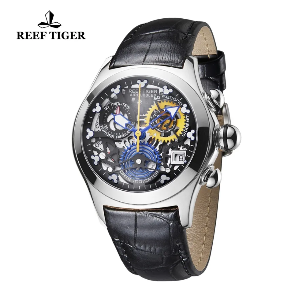 Женские часы Reef Tiger спортивные стальные с синим ремешком|Женские часы| |