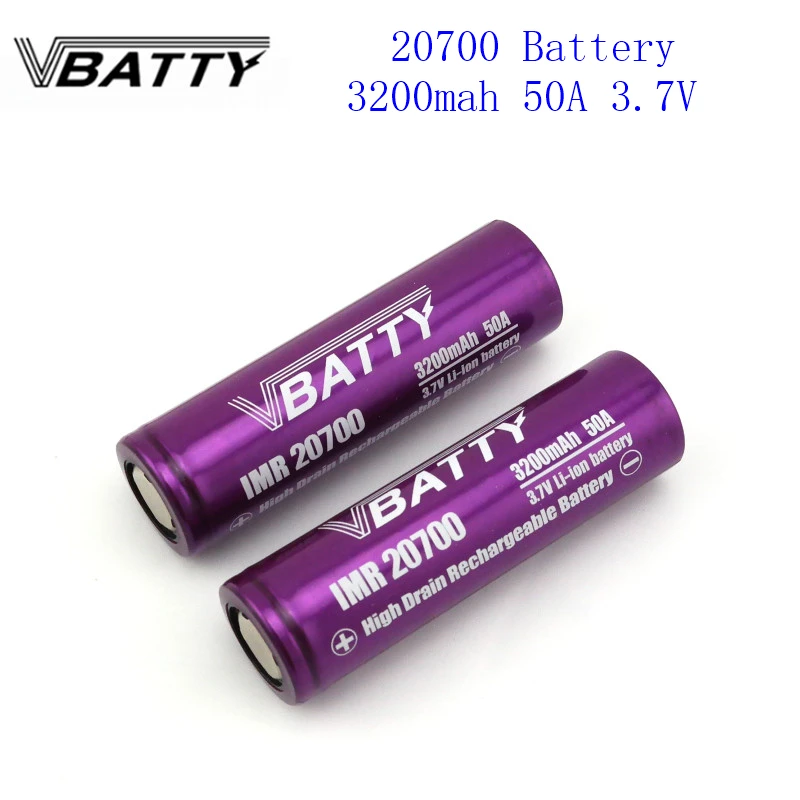 1 шт./лот Высокая дренажная батарея Vbatty 20700 3200mah 3 7 V 50A литий ионная аккумуляторная