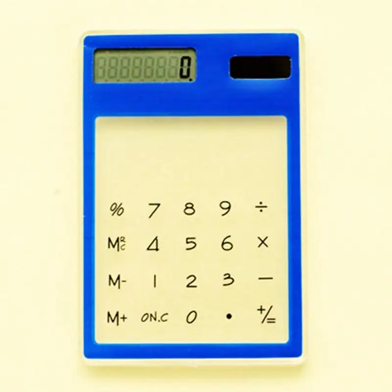 LCD 8 أرقام شاشة تعمل باللمس الترا سليم شفافة الشمسية CalculatorStationery واضح آلة حاسبة علمية طالب المدرسة مكتب LCD 8 أرقام شاشة تعمل باللمس الترا سليم شفافة الشمسية CalculatorStationery واضح آلة حاسبة علمية طالب المدرسة مكتب