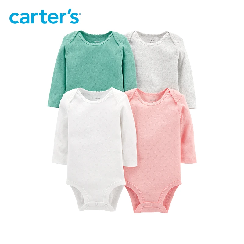 

Carters 4-Pack Hearts Original Bodysuits Soft cotton solid long sleeve baby girl bodysuit autumn winter baby clothes 126H673