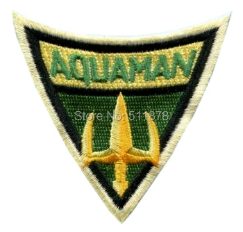 

3" DC Comics Aquaman TV movie Embroidered iron on sew on patch rockabilly applique badge emblem dropship wholesale