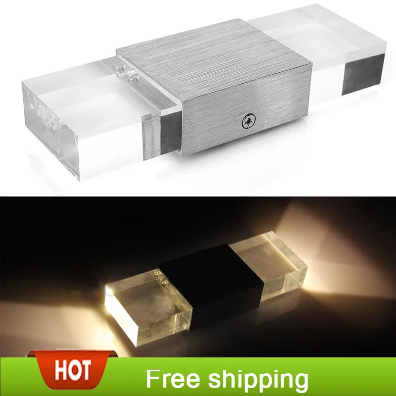 Modern 4W led wall light bathroom light high quality Aluminum Case Acrylic Crystal Wall Lamp bedroom