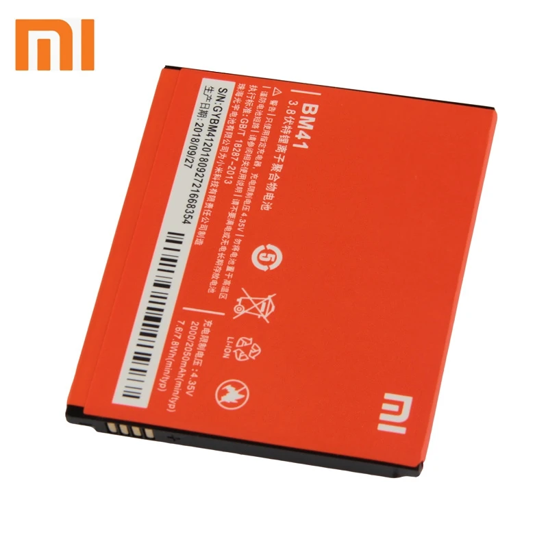 

Xiao Mi Xiaomi BM41 Phone Battery For Xiao mi Redmi 1S Redmi2 Redmi 2A Redmi2A Redmi 2 2050mAh BM41 Original Replacement Battery