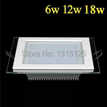 LED panel downlight SMD5730 6W 12W 18W Square Aluminum With Glass Panel Light High Brightness Ceiling Recessed Lamp for home | Освещение