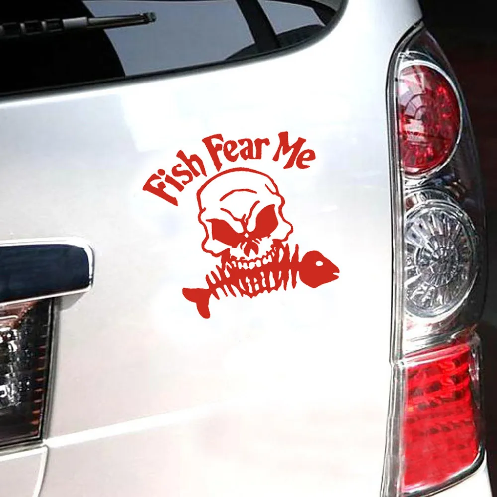 Светоотражающие наклейки в виде черепа рыбы Fear Me съемные водонепроницаемые