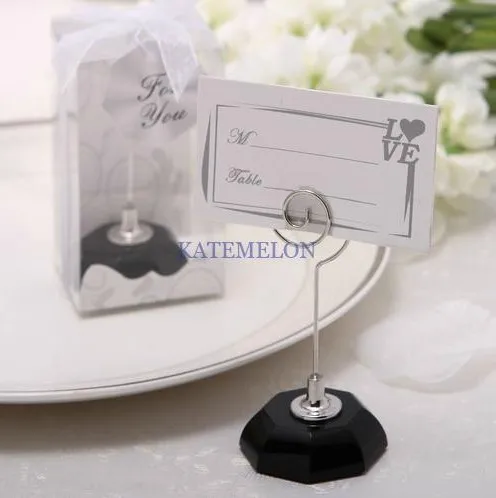 Black Base Crystal Place Card Holder 8PCS/LOT Wedding picture name holder frame