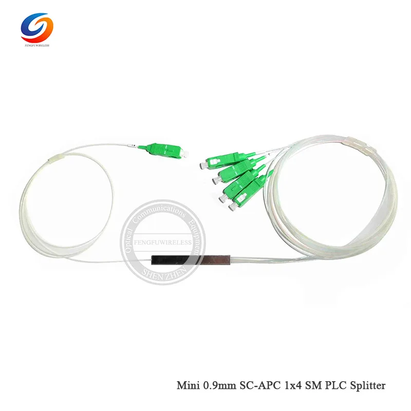 Оптоволоконный сплиттер SC/APC Mini 1x4 оптический gpon/ftth 0 9 мм SM PLC по низкой