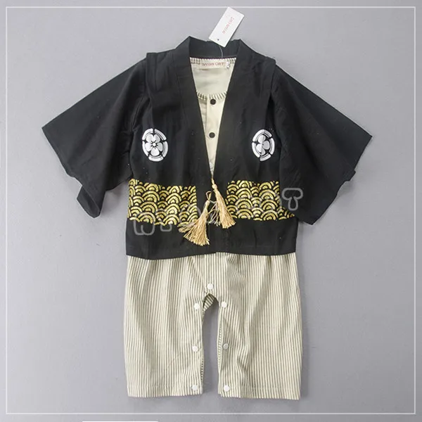 Хлопковые японские костюмы кимоно для маленьких девочек Ползунки Одежда для новорожденных комплекты одежды с длинными рукавами одежда для малышей на Хэллоуин - Цвет: boy