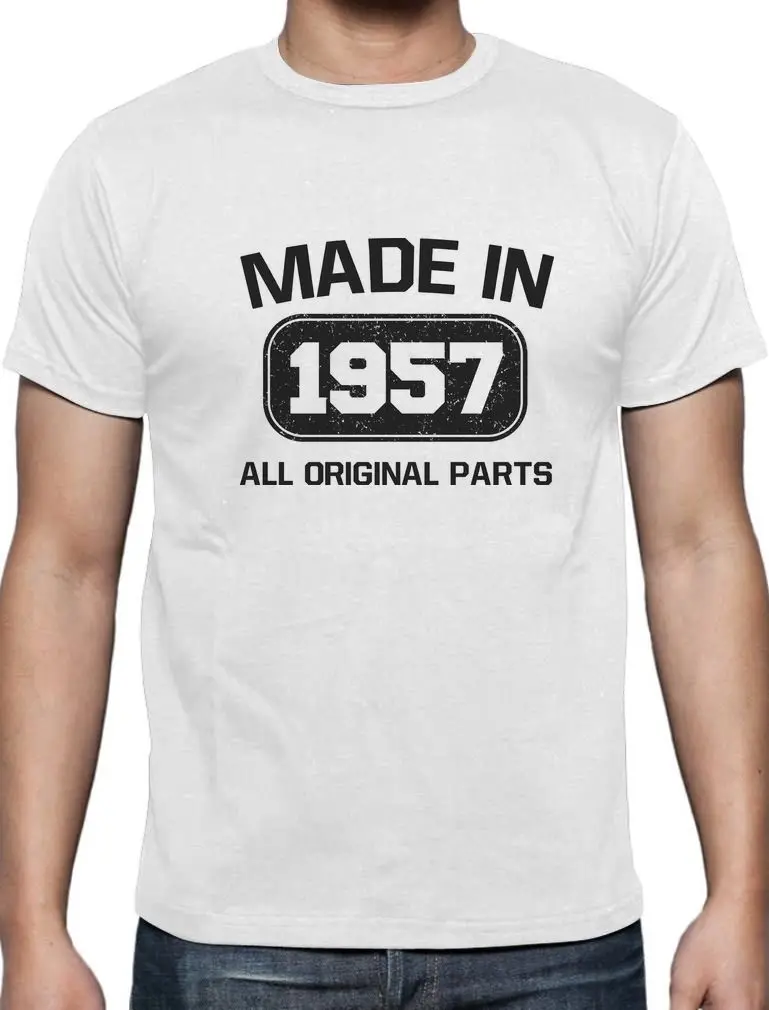 Image Create T Shirt O Neck Short Sleeve Broadcloth Mens Made In 1957 60Th Birthday Gift Idea Retirement Present T Shirt