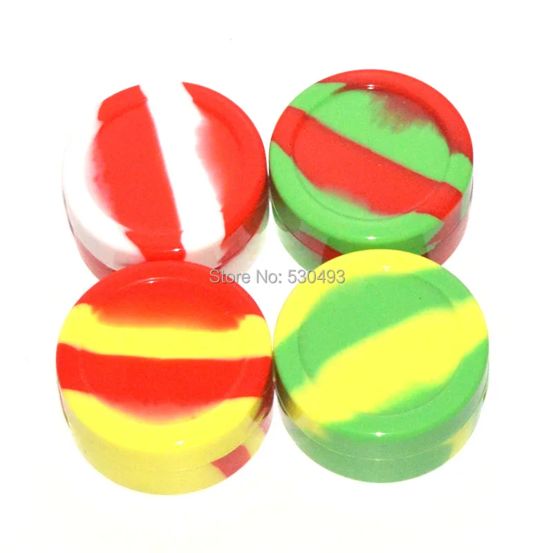 

Free Shipping 22ML Wax Dry Herb Jars Round Shape Silicone Container for Wax Silicone Jars Dab Wax Container E Cigarette