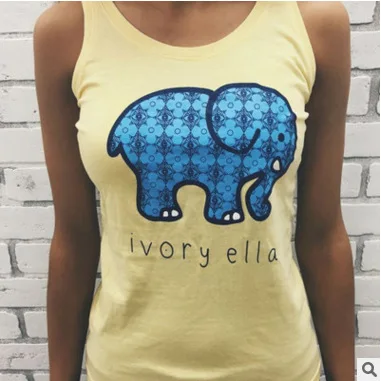 

New Women Sleeveless T-shirt Elephant printed Women Casual Tops