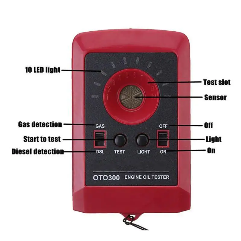 Goedkoop 12 V LED Digitale Auto Auto Olie Kwaliteit Tester Motor Motor Detector Gas Diesel Analyzer OTO300 Auto Olie Kwaliteit Tester