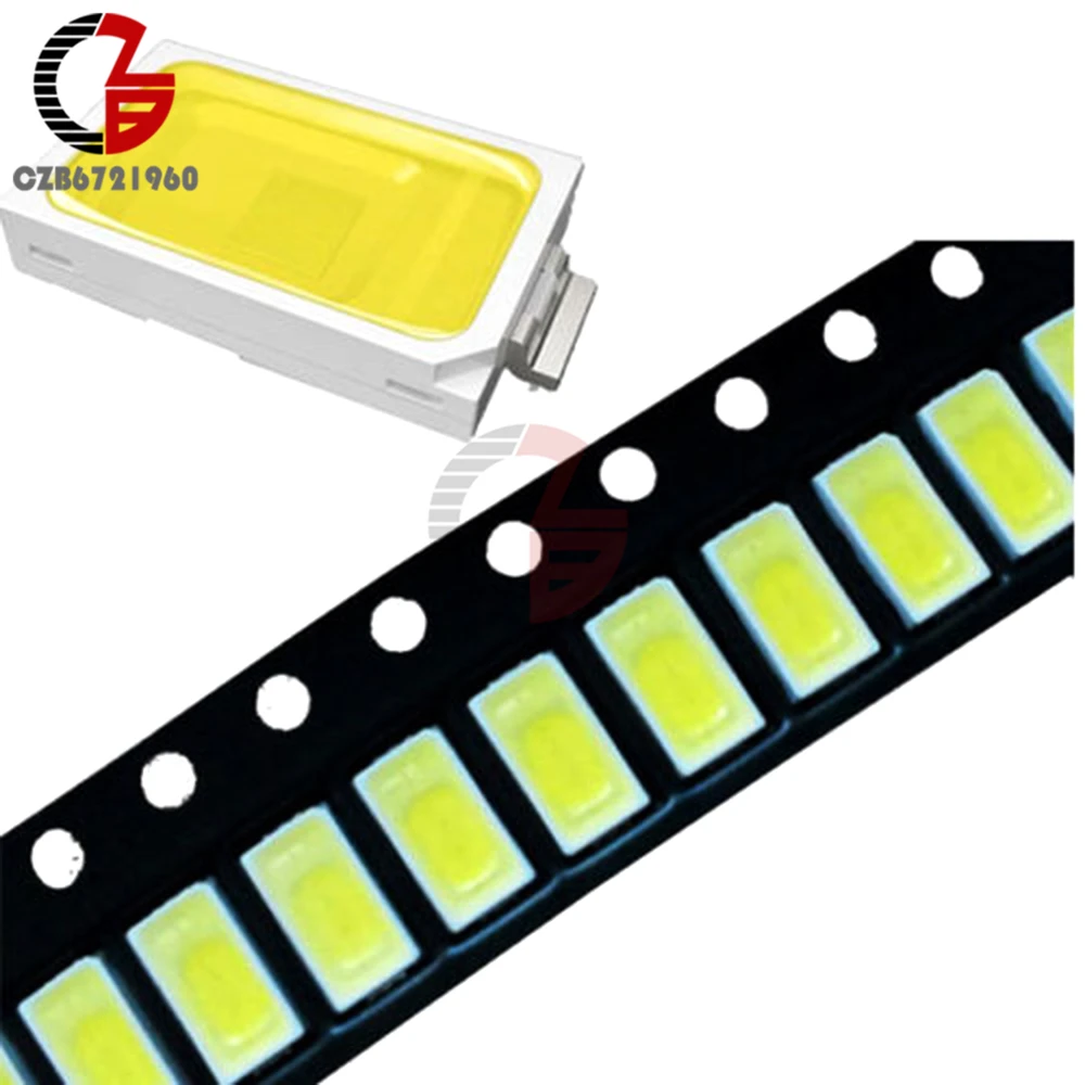 

50PCS 120 Degrees SMD SMT -EE132 5730 LED Beads White 6050-7000K LED Light Bead 50-55LM 3.3V-3.6V