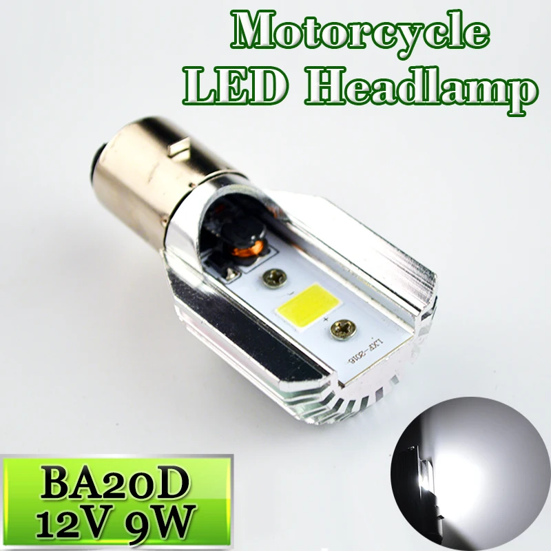 flytop 1 Piece 12V 80V 9W Motorcycle LED Headlamp Bulb 800LM BA20D